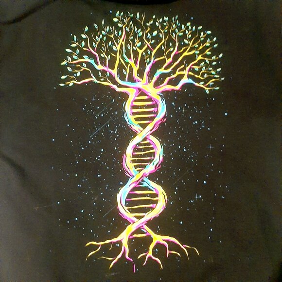 INTO THE AM Tree of Life Hoodie Black mens Medium zipup rave jacket + Galaxy msk - Picture 7 of 10